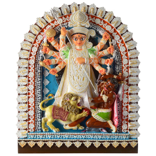 Polyresin Maa Durga Show Piece (Multicolour)